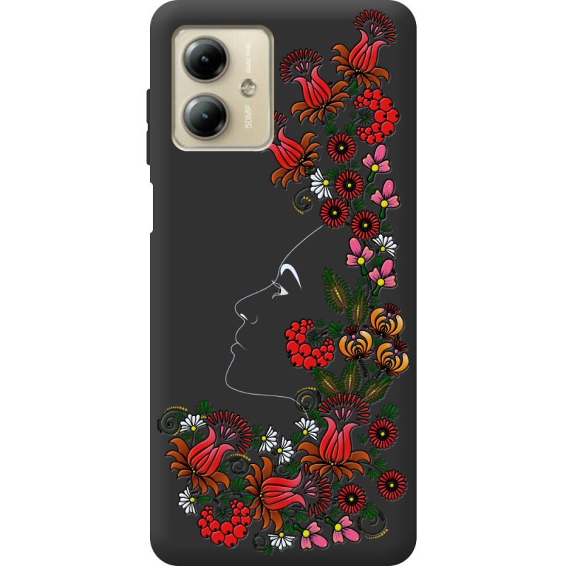 Черный чехол BoxFace Motorola G14 3D Ukrainian Muse