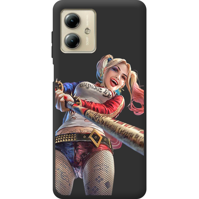 Черный чехол BoxFace Motorola G14 Happy Harley Quinn