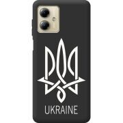 Черный чехол BoxFace Motorola G14 Тризуб монограмма ukraine