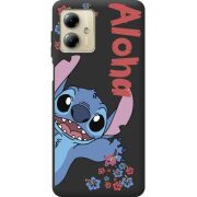 Черный чехол BoxFace Motorola G14 Гавайський друг Stich