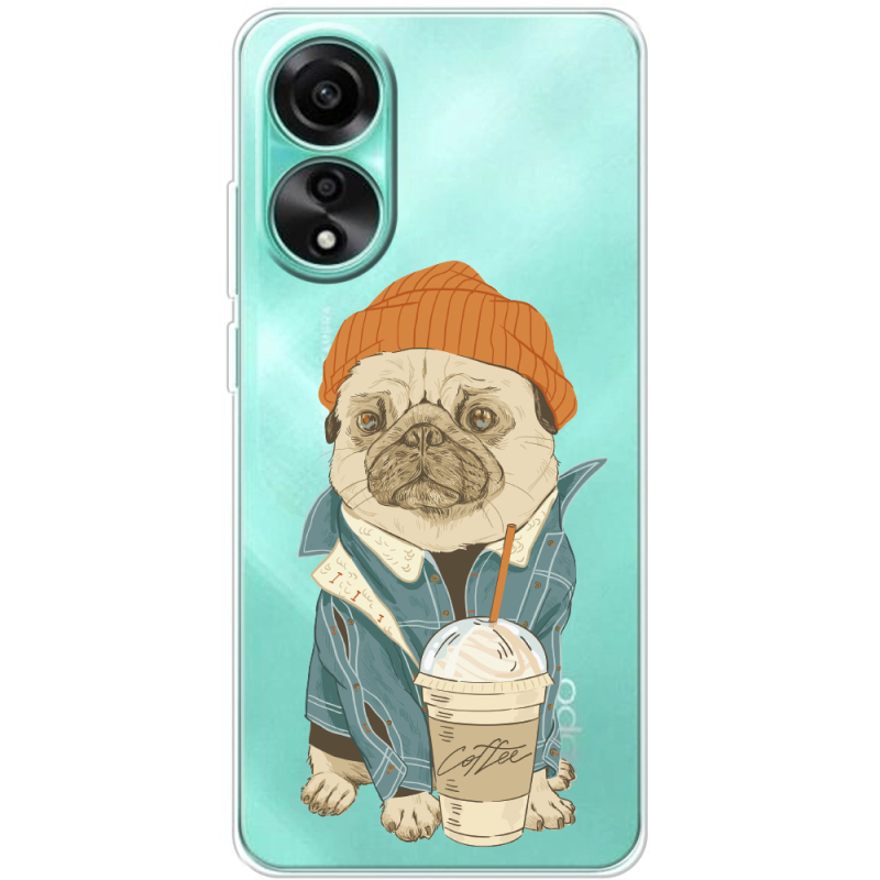 Прозрачный чехол BoxFace OPPO A78 4G Dog Coffeeman