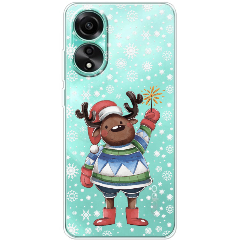 Прозрачный чехол BoxFace OPPO A78 4G Christmas Deer with Snow