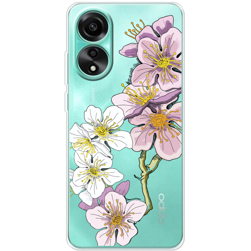 Прозрачный чехол BoxFace OPPO A78 4G Cherry Blossom