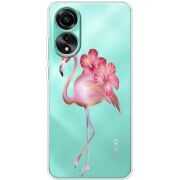 Прозрачный чехол BoxFace OPPO A78 4G Floral Flamingo