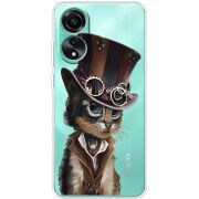 Прозрачный чехол BoxFace OPPO A78 4G Steampunk Cat