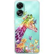 Прозрачный чехол BoxFace OPPO A78 4G Colorful Giraffe