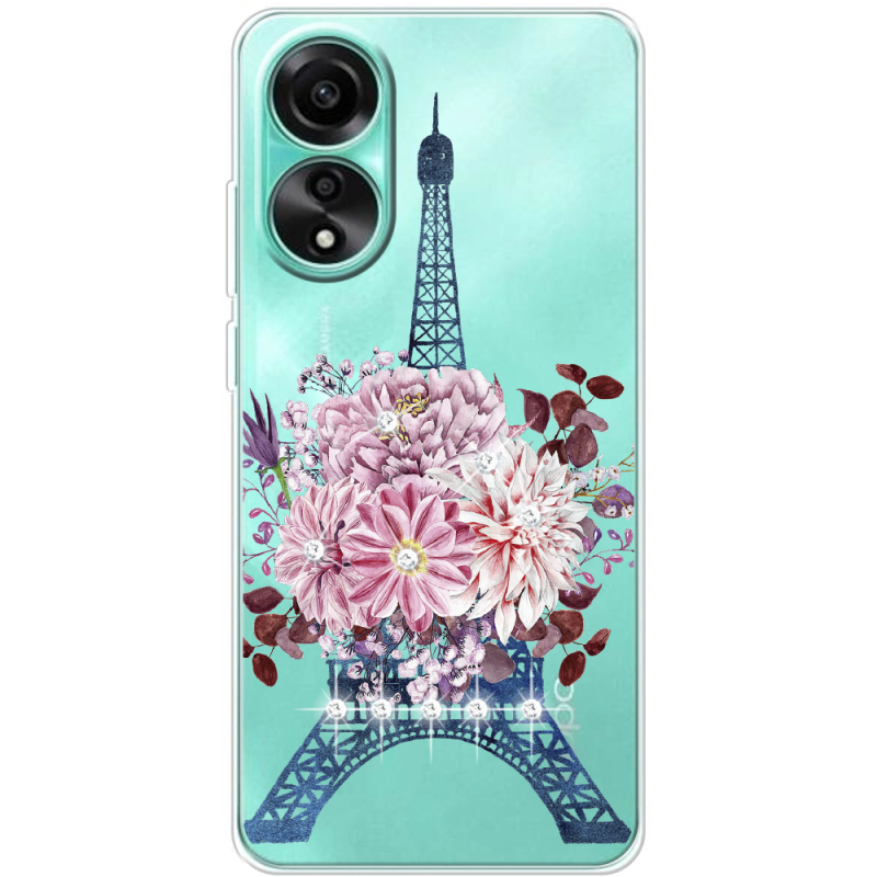 Чехол со стразами OPPO A78 4G Eiffel Tower