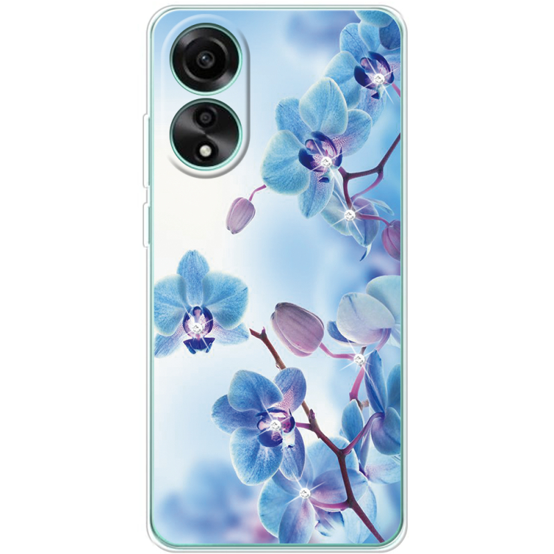 Чехол со стразами OPPO A78 4G Orchids