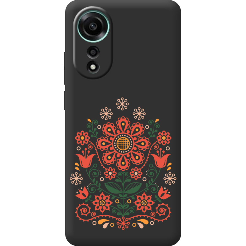 Черный чехол BoxFace OPPO A78 4G Ukrainian Ornament