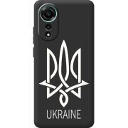 Черный чехол BoxFace OPPO A78 4G Тризуб монограмма ukraine