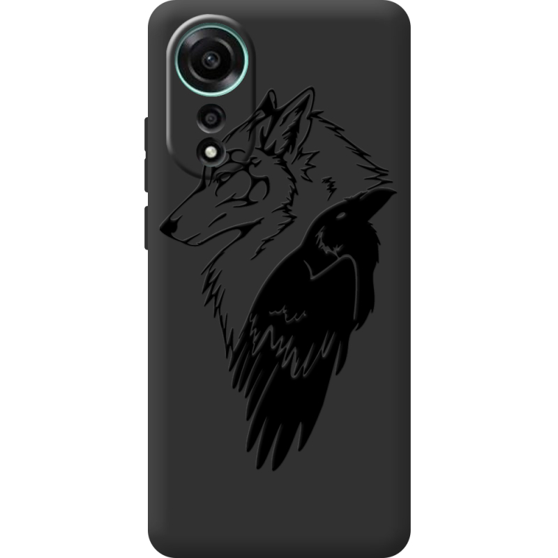 Черный чехол BoxFace OPPO A78 4G Wolf and Raven