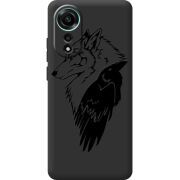 Черный чехол BoxFace OPPO A78 4G Wolf and Raven