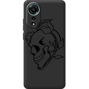 Черный чехол BoxFace OPPO A78 4G Skull and Roses