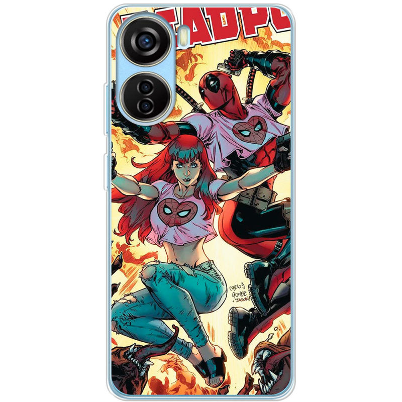 Чехол BoxFace ZTE Blade V40 Design Deadpool and Mary Jane