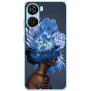 Чехол BoxFace ZTE Blade V40 Design Exquisite Blue Flowers