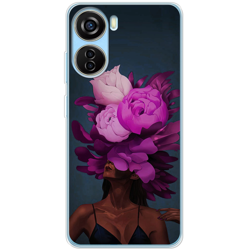 Чехол BoxFace ZTE Blade V40 Design Exquisite Purple Flowers