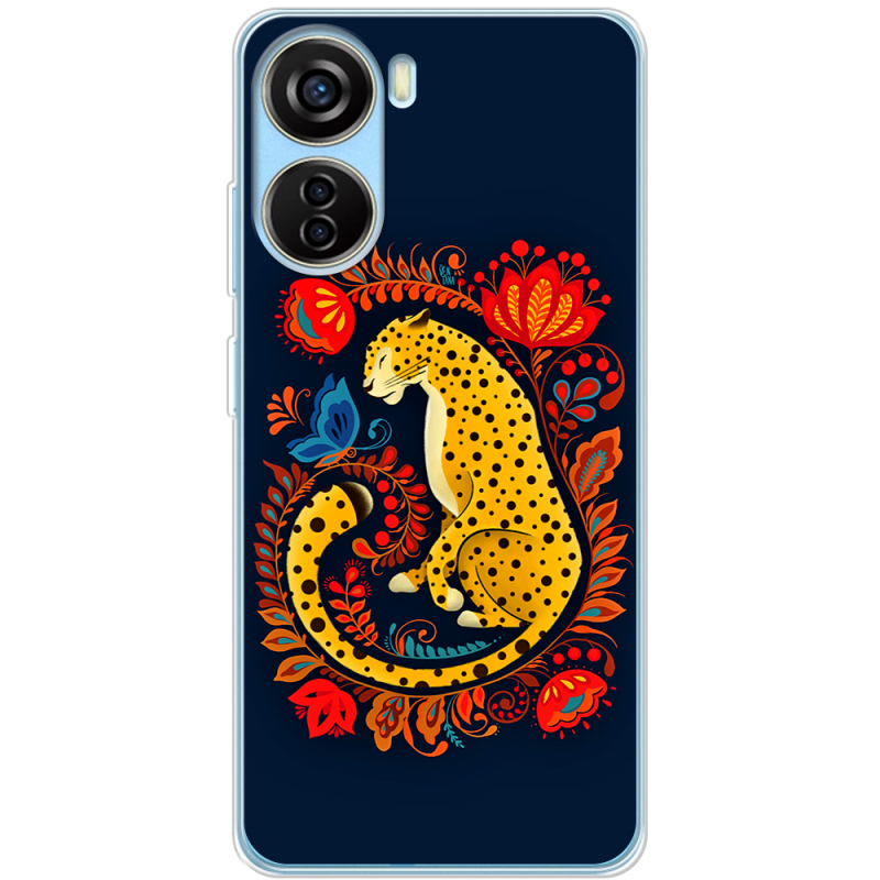 Чехол BoxFace ZTE Blade V40 Design Petrykivka Leopard