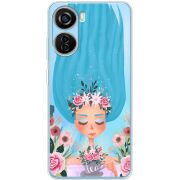 Прозрачный чехол BoxFace ZTE Blade V40 Design Blue Hair