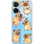 Прозрачный чехол BoxFace ZTE Blade V40 Design с 3D-глазками Pug