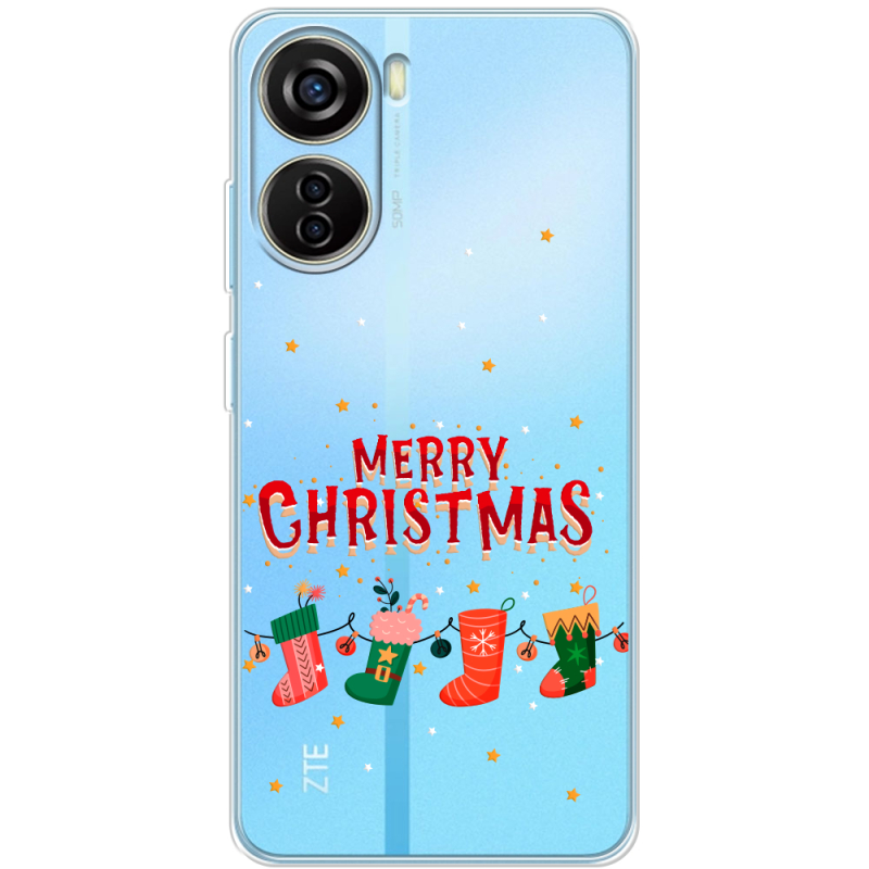 Прозрачный чехол BoxFace ZTE Blade V40 Design Merry Christmas