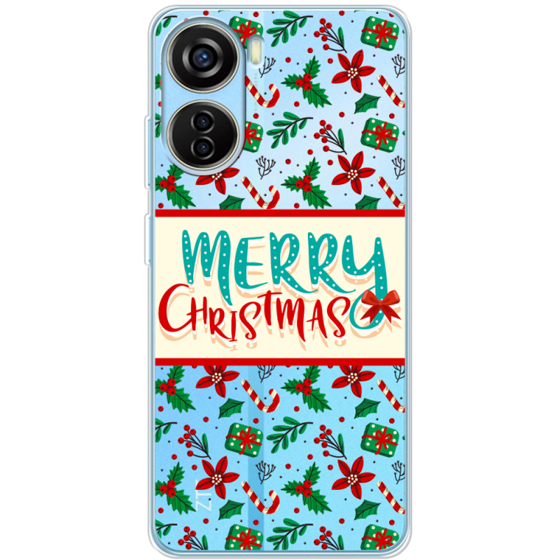 Прозрачный чехол BoxFace ZTE Blade V40 Design Vintage Christmas Pattern