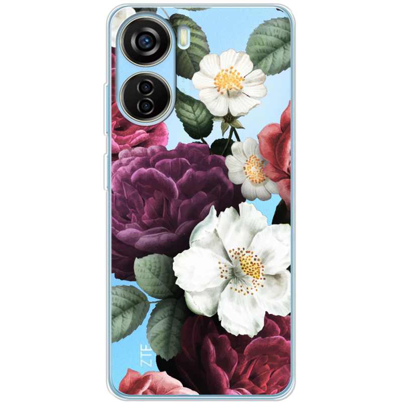 Прозрачный чехол BoxFace ZTE Blade V40 Design Floral Dark Dreams