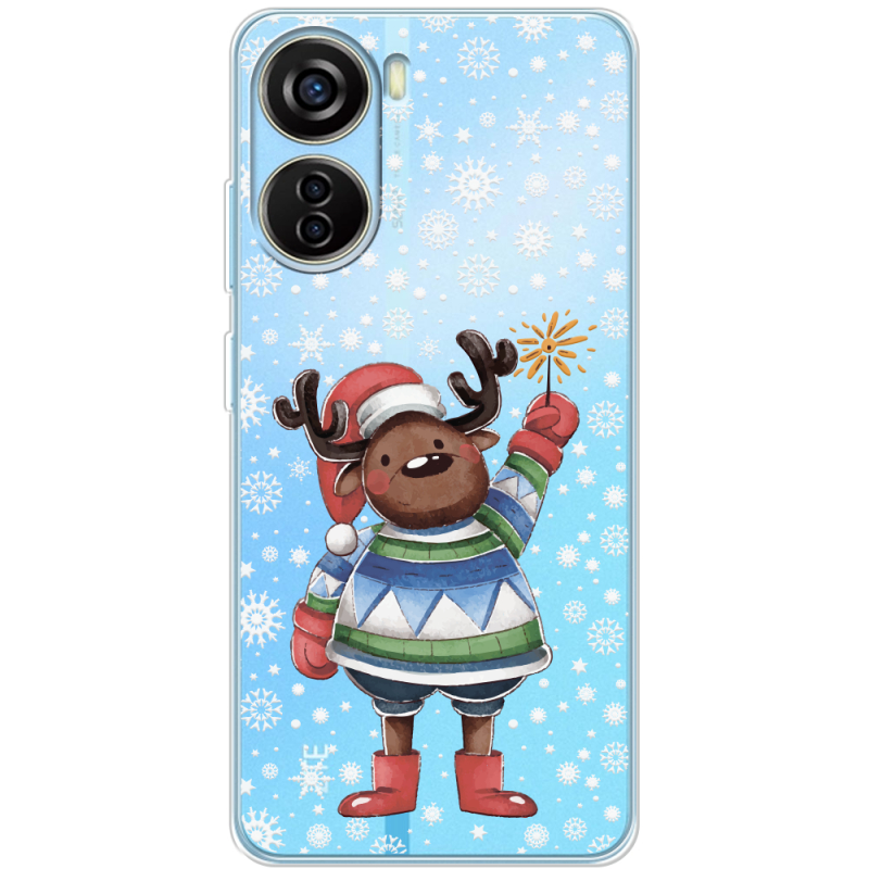 Прозрачный чехол BoxFace ZTE Blade V40 Design Christmas Deer with Snow