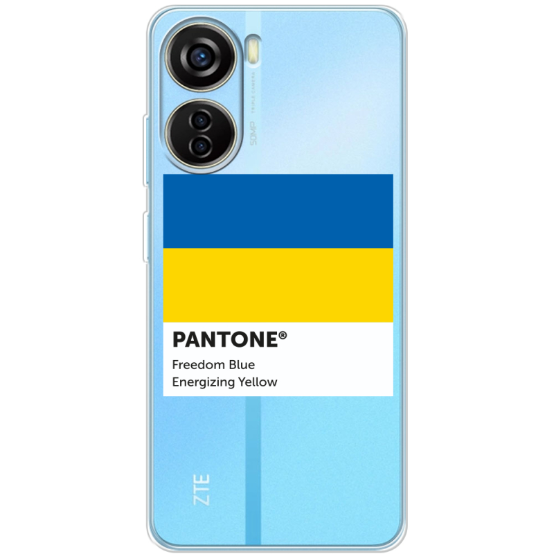 Прозрачный чехол BoxFace ZTE Blade V40 Design Pantone вільний синій