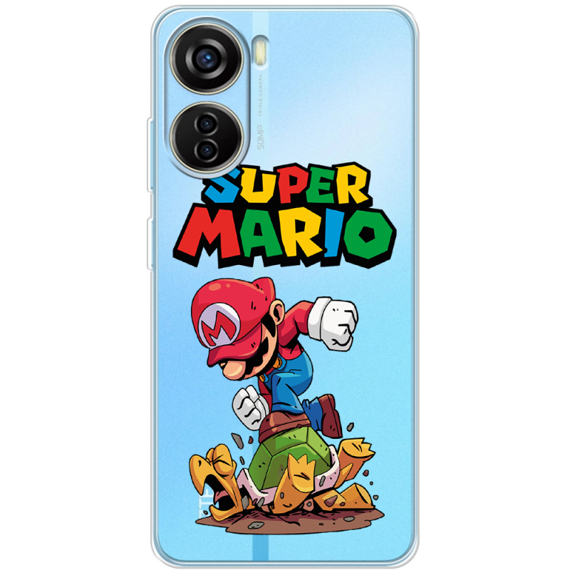 Прозрачный чехол BoxFace ZTE Blade V40 Design Super Mario