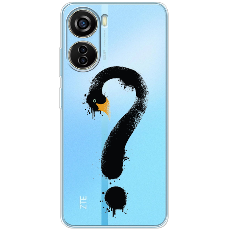 Прозрачный чехол BoxFace ZTE Blade V40 Design Swan question