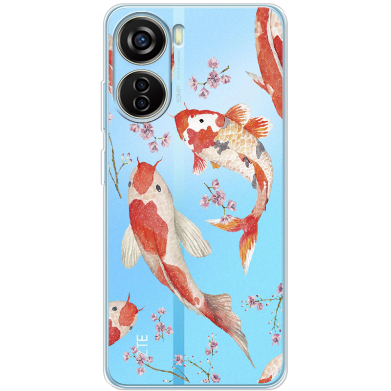 Прозрачный чехол BoxFace ZTE Blade V40 Design Japanese Koi Fish