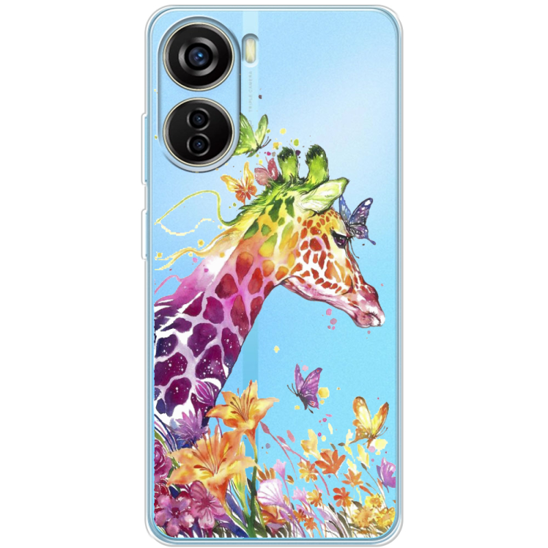 Прозрачный чехол BoxFace ZTE Blade V40 Design Colorful Giraffe