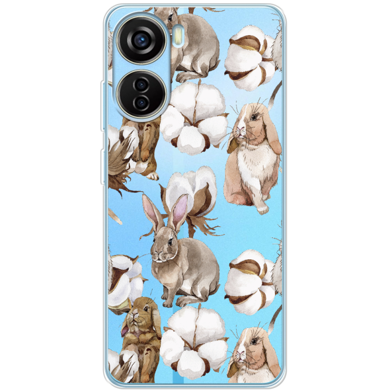 Прозрачный чехол BoxFace ZTE Blade V40 Design Cotton and Rabbits