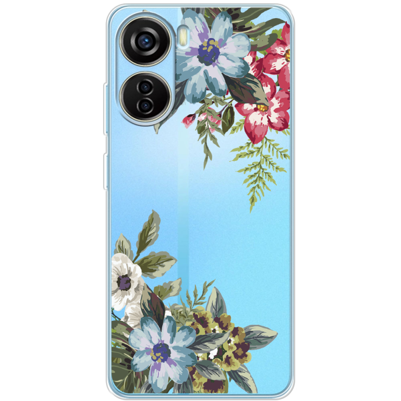 Прозрачный чехол BoxFace ZTE Blade V40 Design Floral