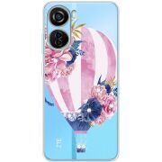 Чехол со стразами ZTE Blade V40 Design Pink Air Baloon