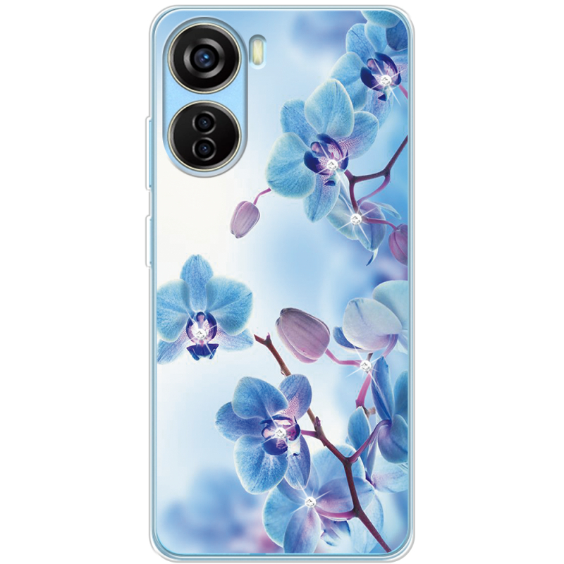 Чехол со стразами ZTE Blade V40 Design Orchids