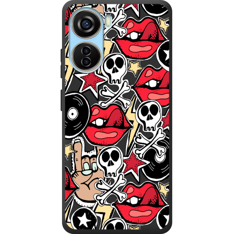 Черный чехол BoxFace ZTE Blade V40 Design Rock Graffiti
