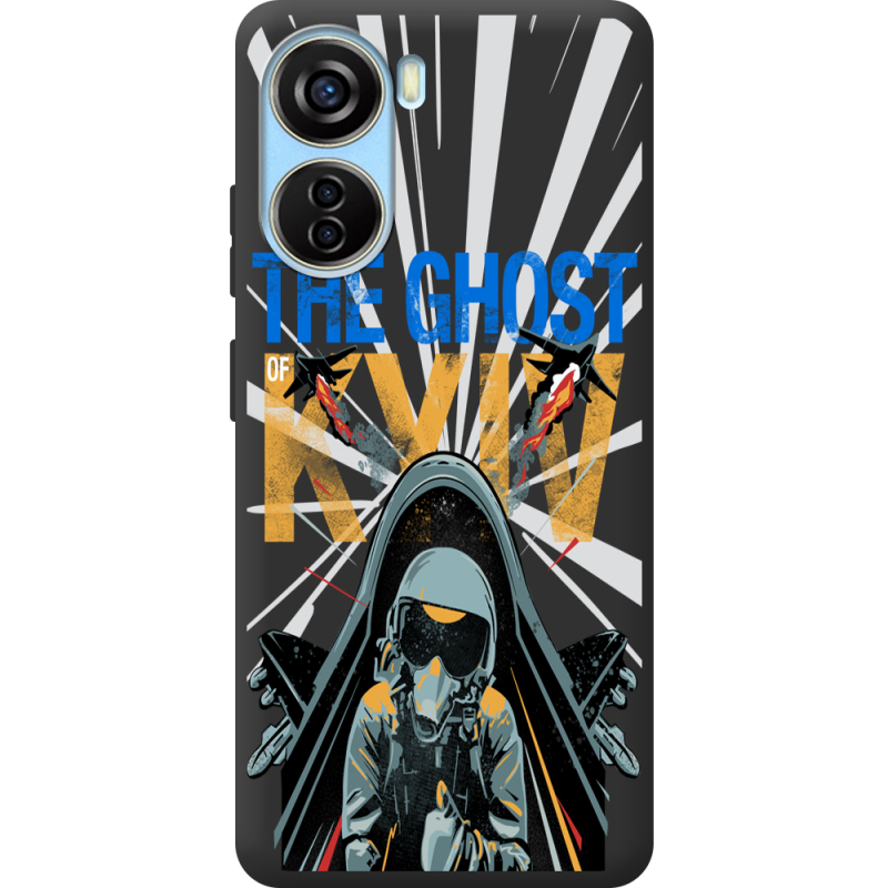 Черный чехол BoxFace ZTE Blade V40 Design Привид Києва в дії