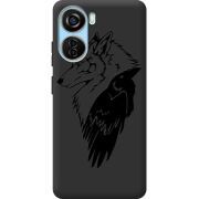 Черный чехол BoxFace ZTE Blade V40 Design Wolf and Raven