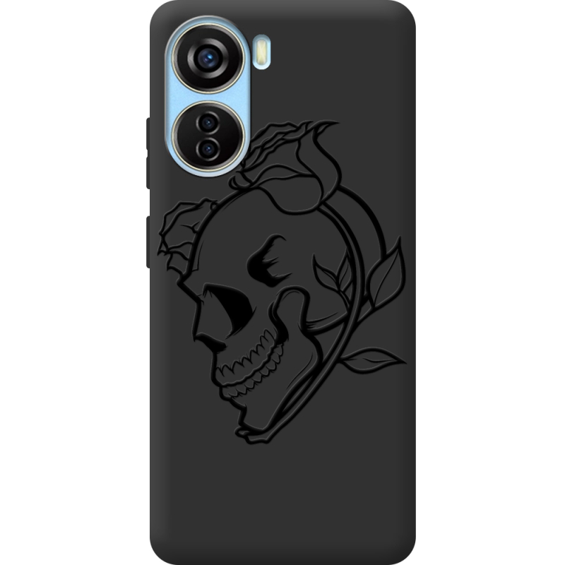 Черный чехол BoxFace ZTE Blade V40 Design Skull and Roses