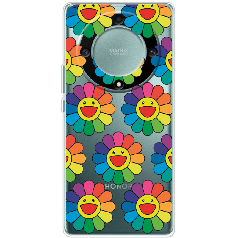 Прозрачный чехол BoxFace Honor Magic 5 Lite 5G Hippie Flowers