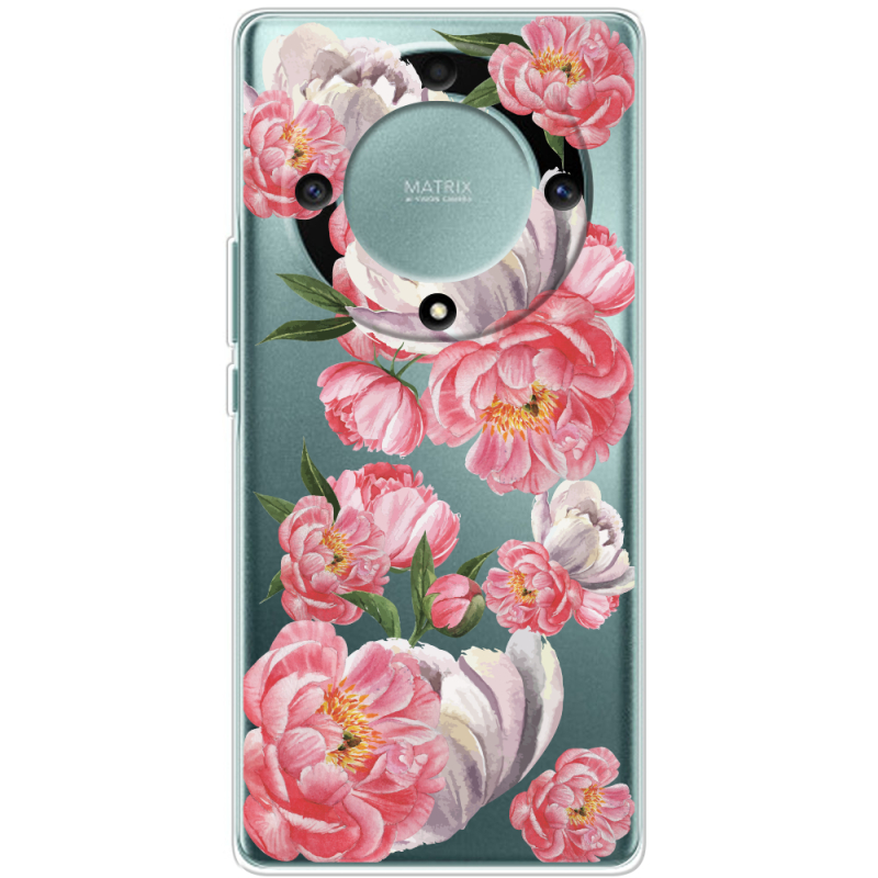 Прозрачный чехол BoxFace Honor Magic 5 Lite 5G Peony Watercolor Style