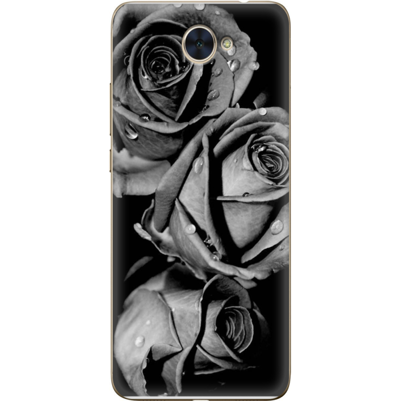 Чехол Uprint Huawei Y7 2017 Black and White Roses