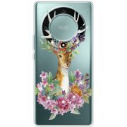 Чехол со стразами BoxFace Honor Magic 5 Lite 5G Deer with flowers