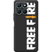 Черный чехол BoxFace Honor X6a Free Fire White Logo