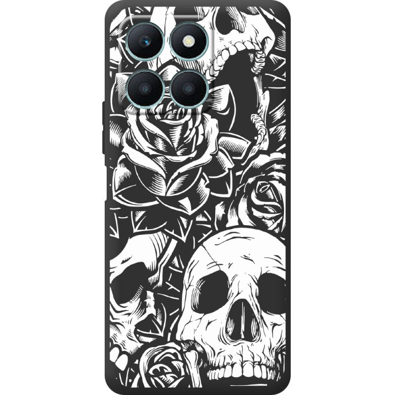 Черный чехол BoxFace Honor X6a Skull and Roses