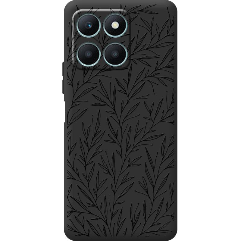 Черный чехол BoxFace Honor X6a Leaves