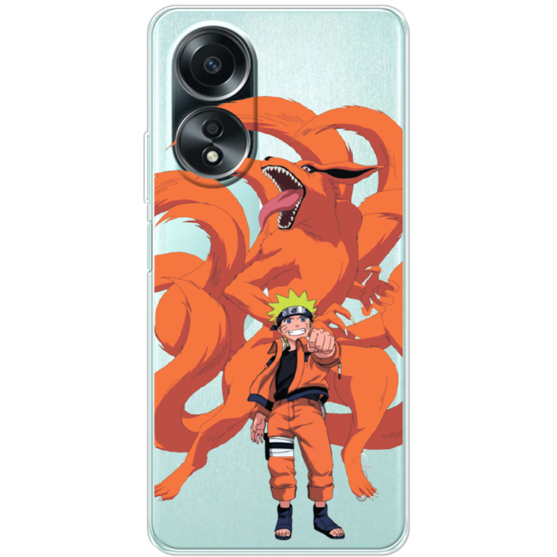 Прозрачный чехол BoxFace OPPO A58 4G Naruto and Kurama