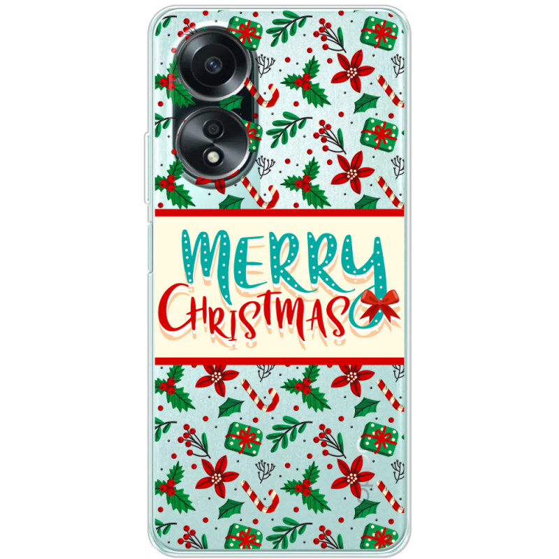 Прозрачный чехол BoxFace OPPO A58 4G Vintage Christmas Pattern