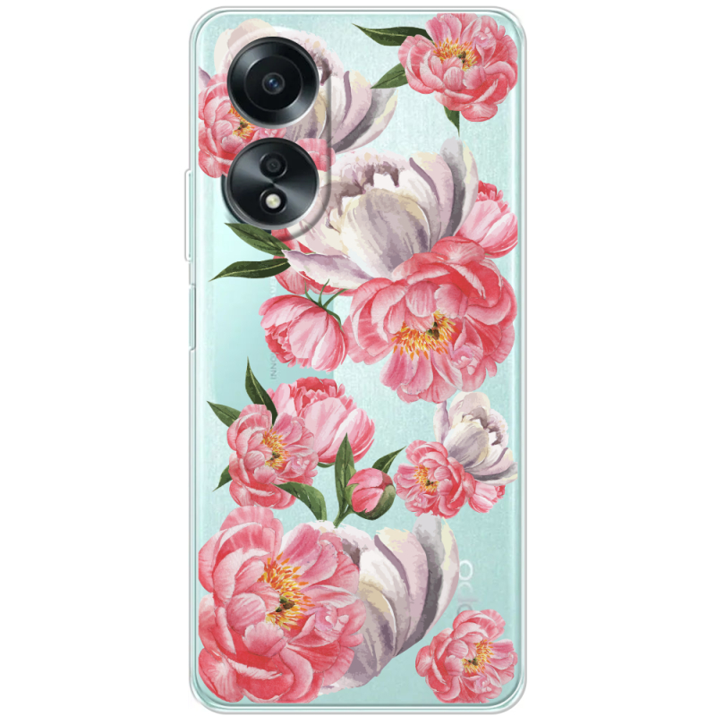 Прозрачный чехол BoxFace OPPO A58 4G Peony Watercolor Style